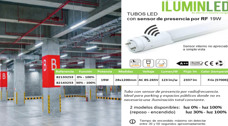 TUBOS LED con SENSOR de Presencia de Grupo Comercial ILUMINLED